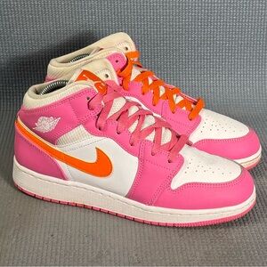 Nike Air Jordan 1 Mid ‘Pinksicle’ Sneakers DX3240-681 Size 6.5Y Sz 8 Women